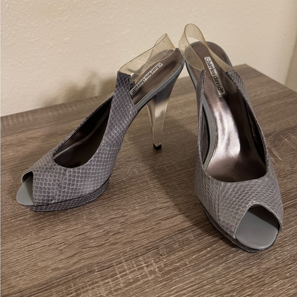 Charles David Gray Peep Toe Heels